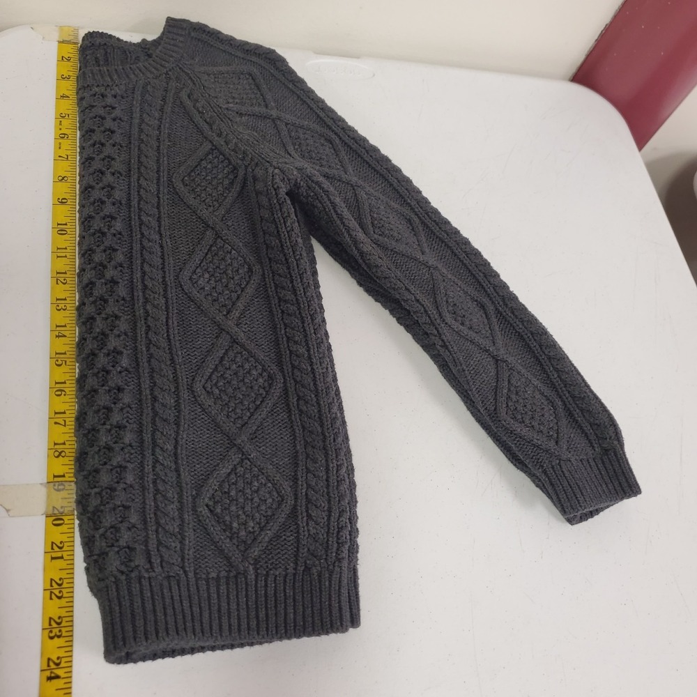 Gap Womens Old Money Chunky Cable Knit Sweater Size M Gray Preppy New England - Picture 7 of 9